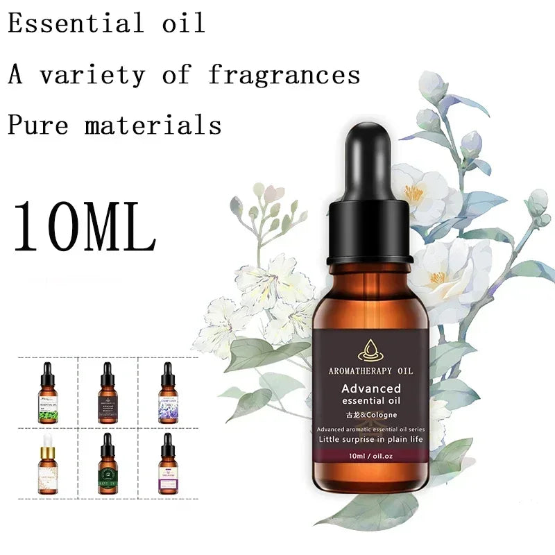 10ML Lavender Eucalyptus Pure Essential Oils Rose Lemon Jasmine Vanilla Mint Sandalwood Bergamot Tea Tree Diffuser Aroma Oil - WAYLO-BARGAINS