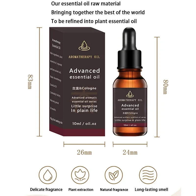 10ML Pure Plant Aromatherapy Massage Oil Bedroom Long-lasting Incense Humidifier Diffuser Candle Make Air Freshener DIY Perfume - WAYLO-BARGAINS