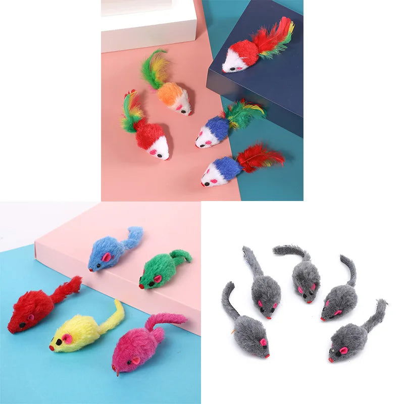 10Pcs Plush Simulation Mouse Interactive Cat Pet Catnip Teasing Interactive Toy Supplies False Mouse Kitten Playing Toys - WAYLO-BARGAINS
