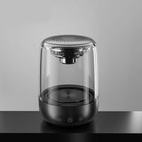 Portable Bluetooth speakers offer a column design, wireless connectivity, powerful bass, radio functionality, and variable color LED lighting.