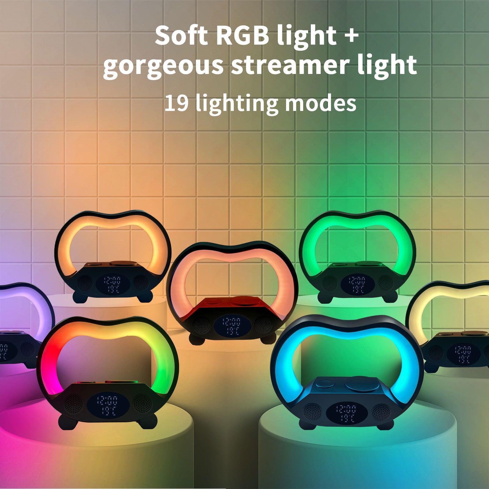 2024 New 6 In 1 Smart Remote Control Bluetooth Ambience Intelligent LED Table Lamp Multi-Function Wireless Charger Night Light Bluetooth Speaker - WAYLO-BARGAINS