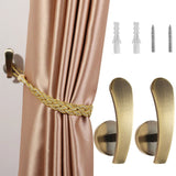 2PCS Wall Mounted Metal Curtain Hooks Window Curtain Holdback Hanging Tie Back Decorative Curtains Accessories - WAYLO-BARGAINS