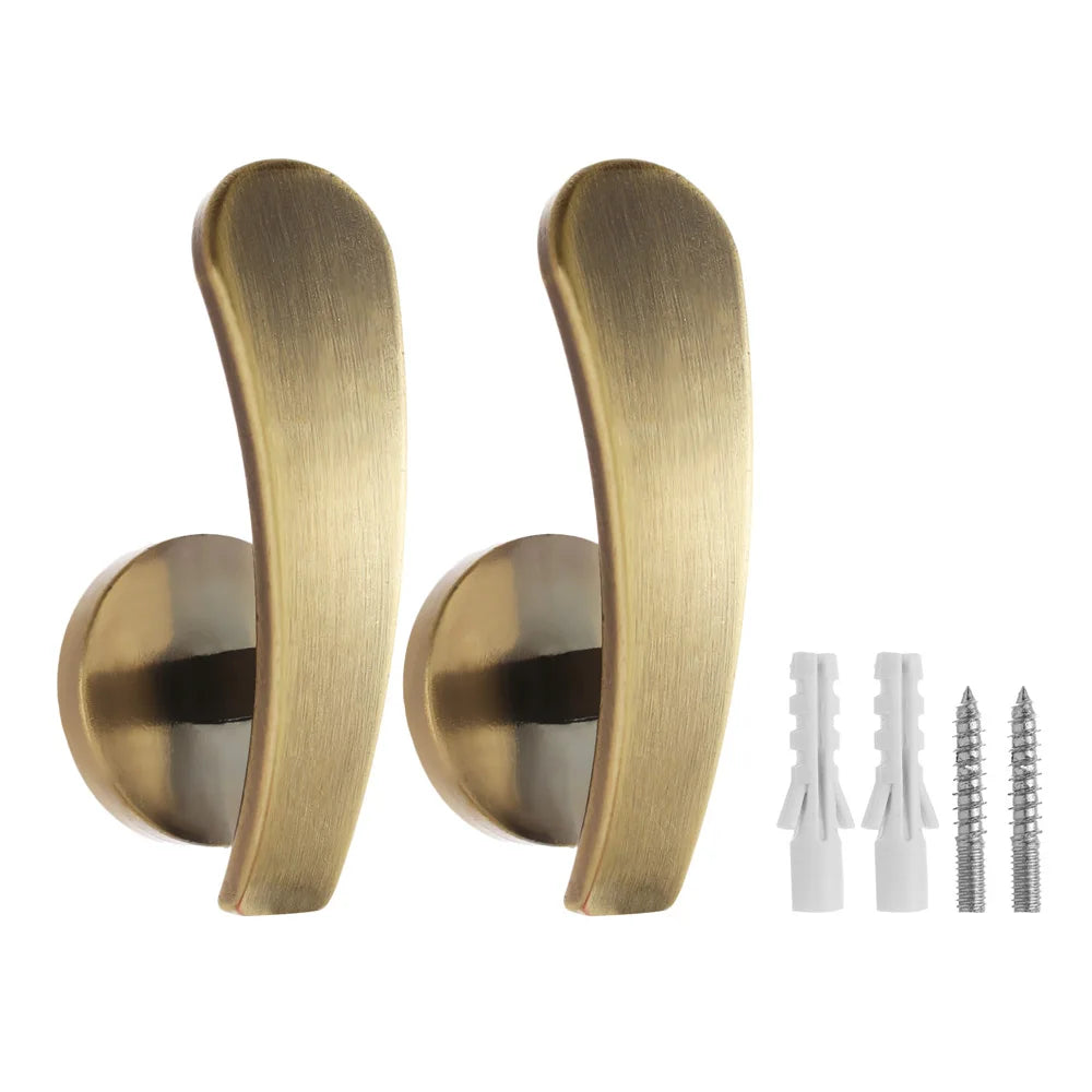 2PCS Wall Mounted Metal Curtain Hooks Window Curtain Holdback Hanging Tie Back Decorative Curtains Accessories - WAYLO-BARGAINS