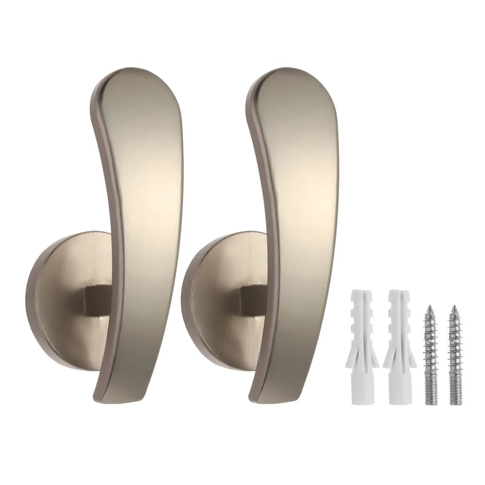 2PCS Wall Mounted Metal Curtain Hooks Window Curtain Holdback Hanging Tie Back Decorative Curtains Accessories - WAYLO-BARGAINS