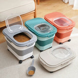 13/33LB Cat Dog Food Storage Container Collapsible Dry Cat Food Box With Lids Airtight Sealing Kitchen Grain Rice Storage Box - WAYLO-BARGAINS