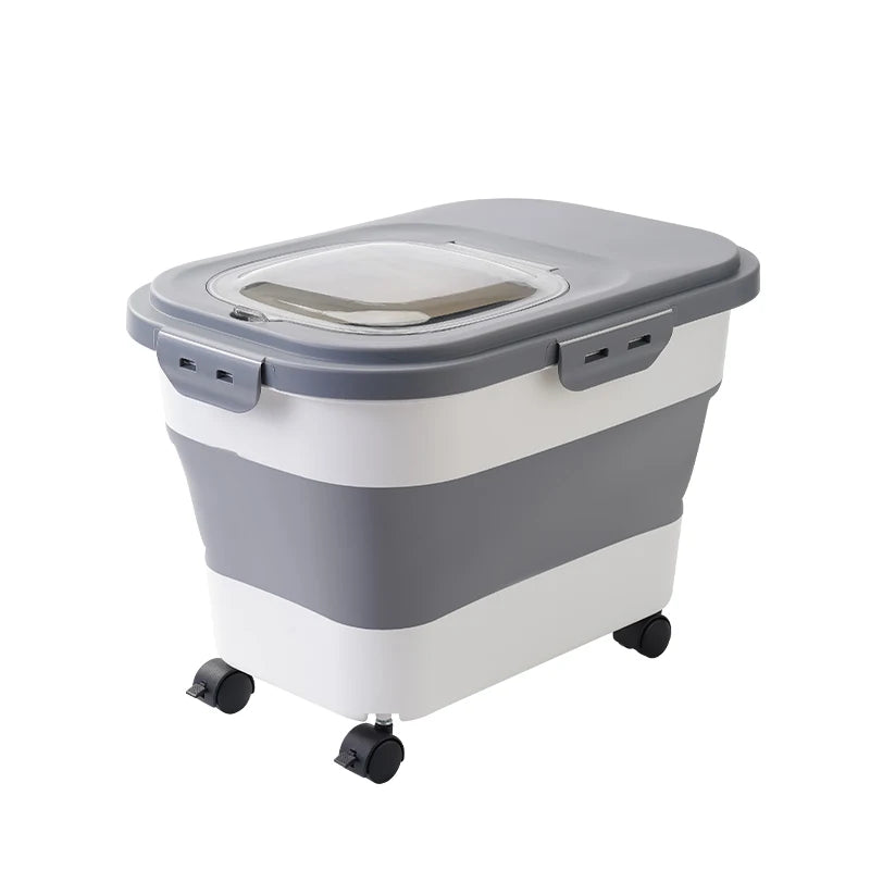 13/33LB Cat Dog Food Storage Container Collapsible Dry Cat Food Box With Lids Airtight Sealing Kitchen Grain Rice Storage Box - WAYLO-BARGAINS