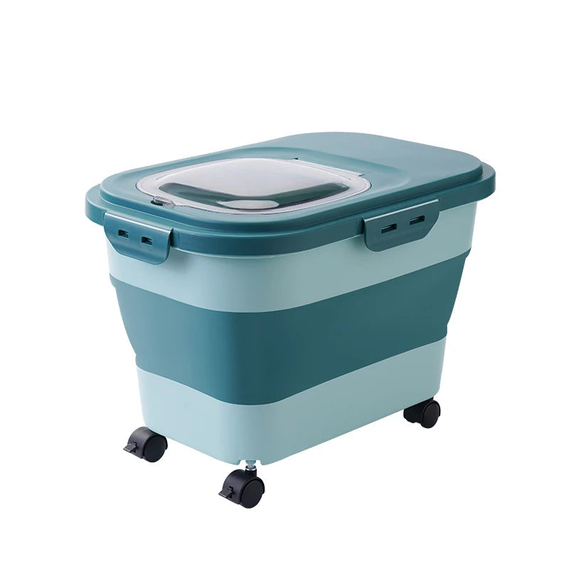 13/33LB Cat Dog Food Storage Container Collapsible Dry Cat Food Box With Lids Airtight Sealing Kitchen Grain Rice Storage Box - WAYLO-BARGAINS