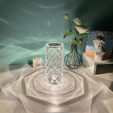 Nordic Crystal Lamp USB Table Lamps Bedroom Touch Dimming Atmosphere Diamond Night Light Rose Projector Lamp Decor - WAYLO-BARGAINS