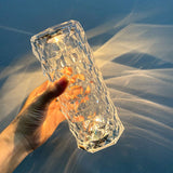 Nordic Crystal Lamp USB Table Lamps Bedroom Touch Dimming Atmosphere Diamond Night Light Rose Projector Lamp Decor - WAYLO-BARGAINS