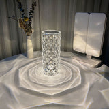 Nordic Crystal Lamp USB Table Lamps Bedroom Touch Dimming Atmosphere Diamond Night Light Rose Projector Lamp Decor - WAYLO-BARGAINS