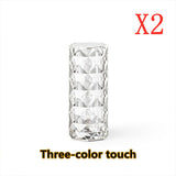 Nordic Crystal Lamp USB Table Lamps Bedroom Touch Dimming Atmosphere Diamond Night Light Rose Projector Lamp Decor - WAYLO-BARGAINS