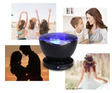 Ocean Wave Projector LED Night Light Remote Control TF Cards Music Player Speaker Aurora Projection - WAYLO-BARGAINS