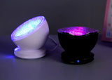 Ocean Wave Projector LED Night Light Remote Control TF Cards Music Player Speaker Aurora Projection - WAYLO-BARGAINS