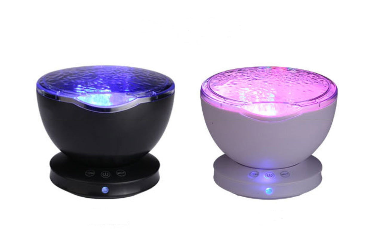 Ocean Wave Projector LED Night Light Remote Control TF Cards Music Player Speaker Aurora Projection - WAYLO-BARGAINS