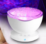 Ocean Wave Projector LED Night Light Remote Control TF Cards Music Player Speaker Aurora Projection - WAYLO-BARGAINS